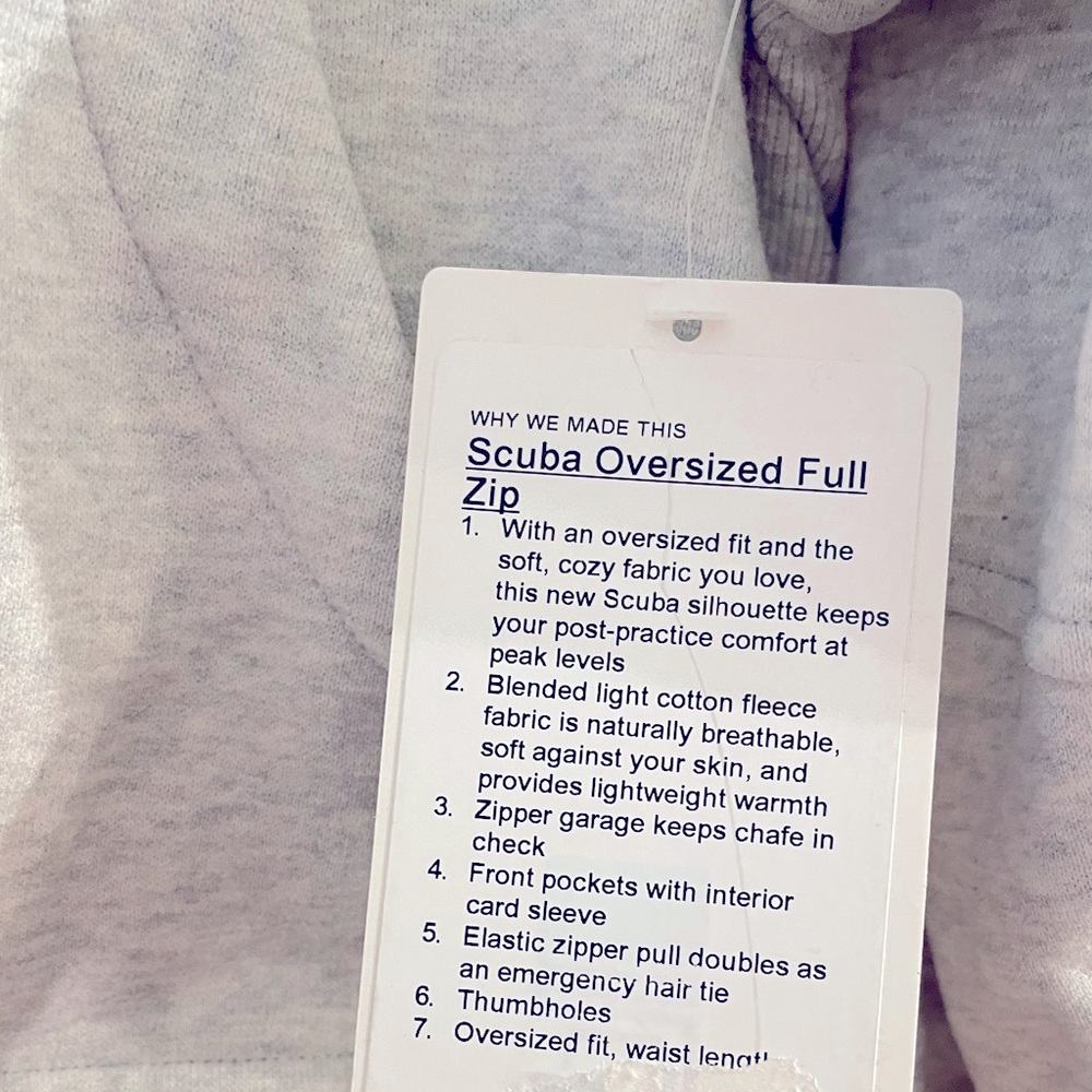 NWT Lululemon Oversized Full Zip Scuba M/L